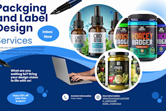 create custom label design for any products packaging box