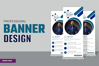 do digital professional modern signage or rollup banner