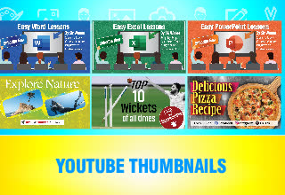 design youtube thumbnail, fiverr gig, and image cover