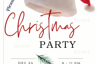 design christmas invitation, thank you, wishes, post card and christmas flyers