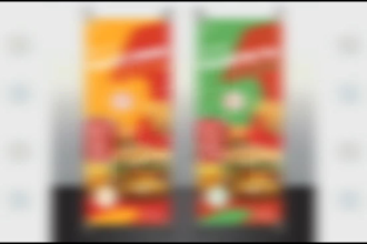 create food roll up banner design and retractable banner ads