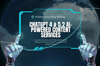 do data entry and writing blogs using chat gpt 4 ai