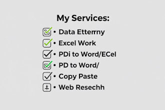 copy writing and data correction as required as per buyer