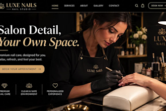 design wix gel nail salon website nail tech portfolio booking service