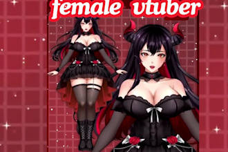 design and rig female live2d vtuber model 2d vtuber rigging 3d vtuber commission