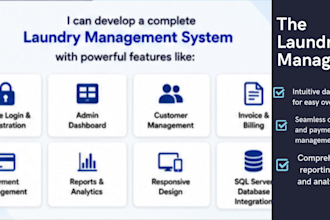 develop laundry management software with admin panel