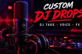 create custom dj drops voice tags intros and station style drops designed