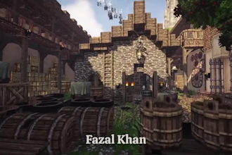 build a minecraft survival base and village structure in java or bedrock