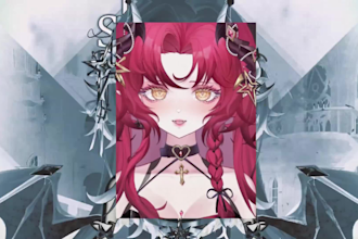 draw and rig live2d model, 2d vtuber model, anime vtuber model, vtuber rigging