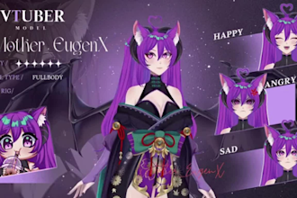 design and rig live2d vtuber model anime live2d rigging 3d vtuber model vseeface
