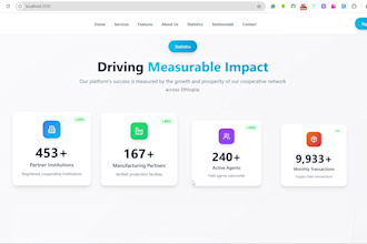create a modern tailwind CSS landing page with beautiful animations