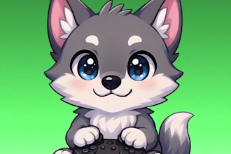 live 2d animal avatar,cute gaming mascot design,pet streamer avatar,pngtubers