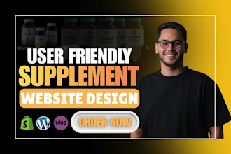 design supplement website, peptide website, fitness website and supplement store