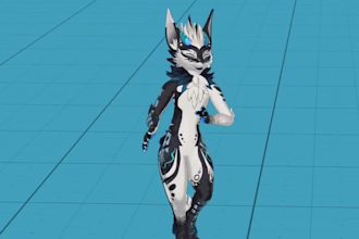 custom furry avatar vrchat avatar fursona vrm 3d model with face tracking arkit