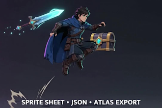 do spine 2d animation rig and animate 2d game character sprite sheet for unity