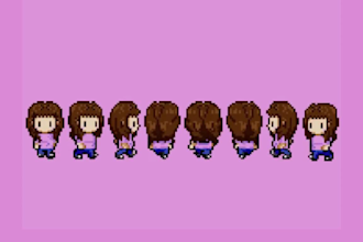 create pixel art character, top down sprite, indie game assets, pixel animation