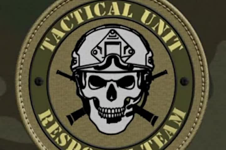 design patch, badge, sticker, military, army, tactical, skull, and circular logo