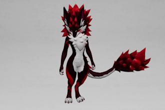 custom furry avatar fursona full body tracking character model PC quest fbt vrm