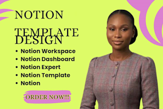 design notion template, dashboard and workspace as a notion expert