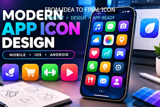 design modern app icon logo and mobile app icon