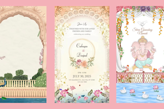 create a beautiful indian wedding invitation video for whatsapp