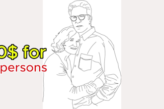 draw a simple line art portrait from your photo
