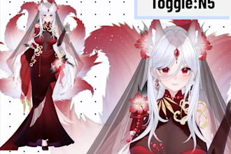 design and rig pro live2d vtuber model live 2d vtuber avatar anime 2d vtuber