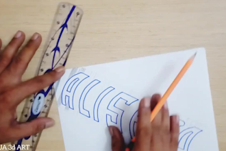 create a custom 3d name drawing and optical illusion text art