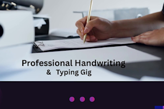 do professional handwriting typing and data entry jobs
