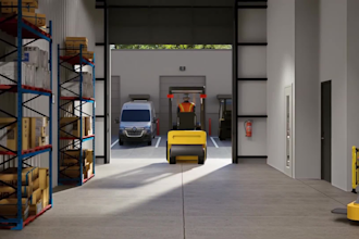 create 3d warehouse animation, industrial logistics cgi video rendering