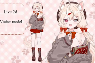 design and rig live2d vtuber model, 2d vtuber model, vtuber rigging, 2d avatar