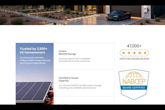 design a solar company website and landing page in figma
