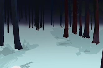 create atmospheric winter and snow environment concept art