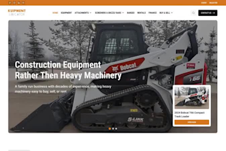 design a construction equipment rental website, heavy equipment, machinery