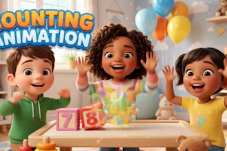 create kids educational shorts, abc counting and learning animation videos
