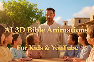 create ai 3d bible story animations for kids and youtube