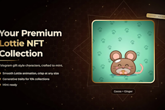 design and animate premium lottie nfts collection in telegram ton gift style
