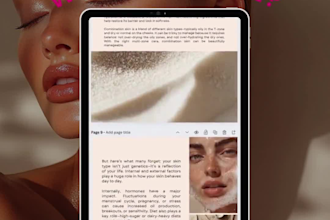 create acne routine planner, skincare tracker, skincare ebook canva