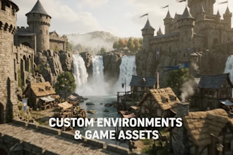 design 3d game environments, game assets and unreal engine games