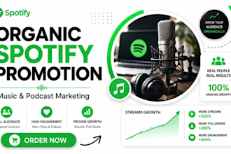 do organic spotify music and podcast promotion to active music listeners