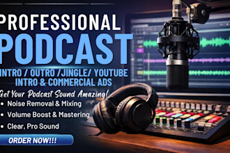 create custom jingle intro and outro podcast jingle youtube intro commercial ads