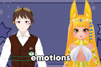 create a custom 3d character model for vtuber, vroid, anime