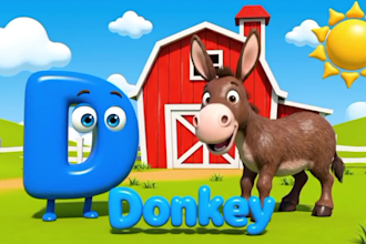 create 3d kids learning videos , nursery rhymes songs