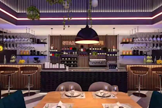 remodel 3d modern restaurant interior, cafe design,bar render, walkthrough video