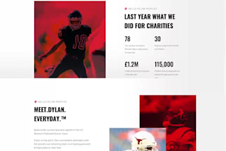 design a professional sports team website, football website, basketball website