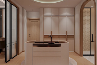 design modern japandi interior for kitchen and bedroom