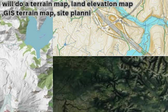 do a terrain map,land elevation map,gis terrain map, siteplan map,and custom map