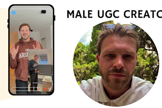 be your be your energetic male ugc creator for tiktok and meta video ads