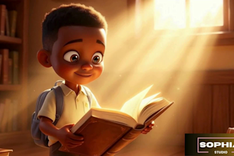 animate children book trailer, book trailer 3d illustration, book teaser amazon