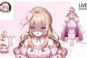 anime live2d vtuber model with full rigging